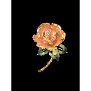 1997 Graziano England's Rose Commerative Pin Princess Diana Brooch Enamel